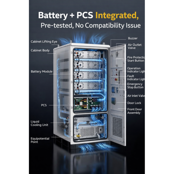 125kW/261kWh Liquid Cooling BESS with Off-grid Capability for Mining and Remote Areas