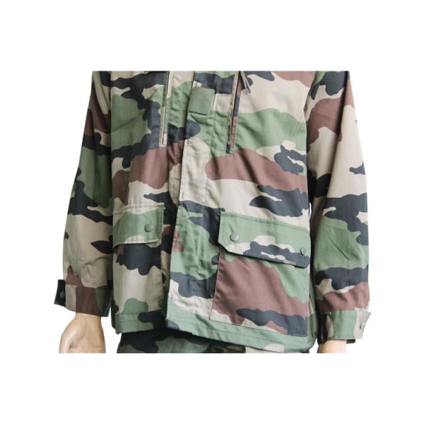Functional French Military Uniform Collared Jacket and Trousers for Outdoor Activities