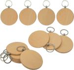 Ecofriendly Blank Wooden Key Chain Laser Engraving Logo Round Shape Wood