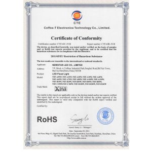NEWSTAR LED CO., LIMITED Certifications