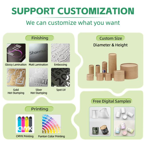 OEM Biodegradable Cylindrical Paper Container Cardboard Push Up Tubes For Skincare