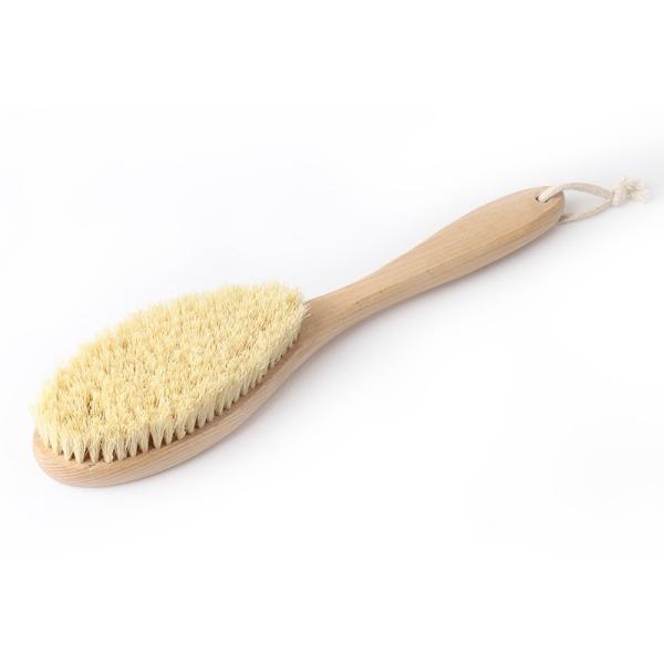 Customizable Bath Shower Brush For Body Dry Skin Natural Beech Wood Sisal