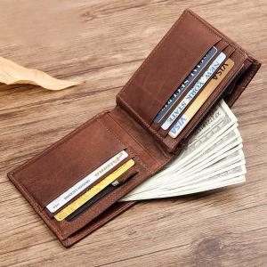 Wholesale Daily Life Main Material GENUINE LEATHER Wallets For Man Anti-Theft Short Male Purses from china suppliers