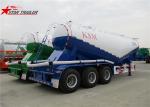 Green Three Axles Bulk Cement Semi Trailer Banana Type Technical Details