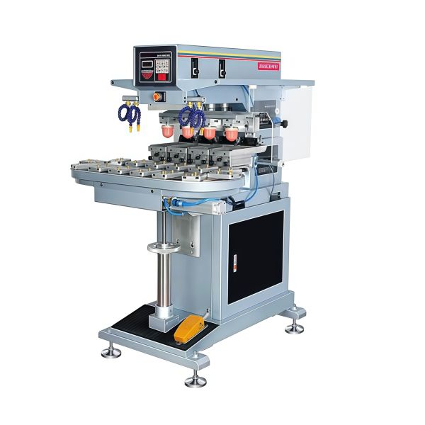 High Efficiency Rotary Belt 4 Color Semi-automatic Pad Printing Machine