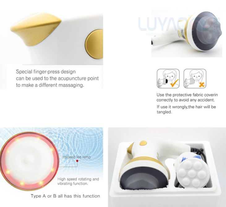 Stepless Speed Adjustment Anti Cellulite Electric Massager With LED Light