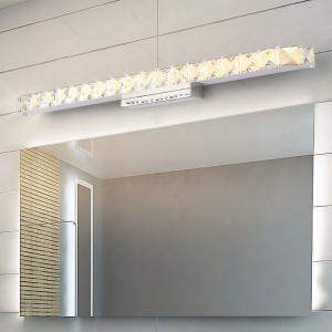 China White LED Luxury K9 Crystal Bathroom Vanity Mirror Lights L33xW5xD8.5 on sale