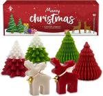 Christmas Scented Candles Gift Set Elk & Christmas Tree Shaped Handmade Soy Wax