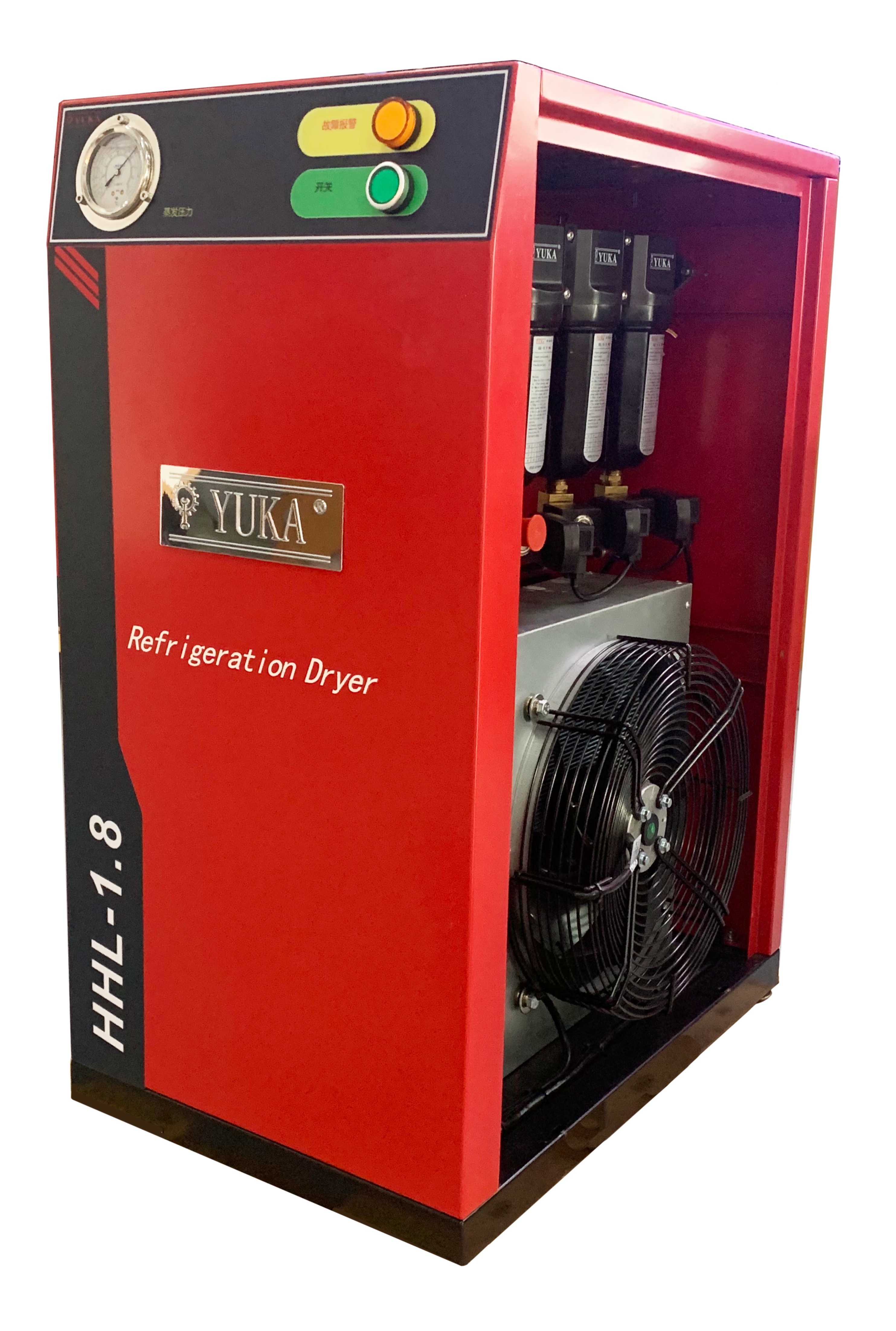 Atmospheric Pressure Refrigerated Air Dryers 380KW Air Compressor Power and Stainless Steel Evaporator for R134a Refrigerant