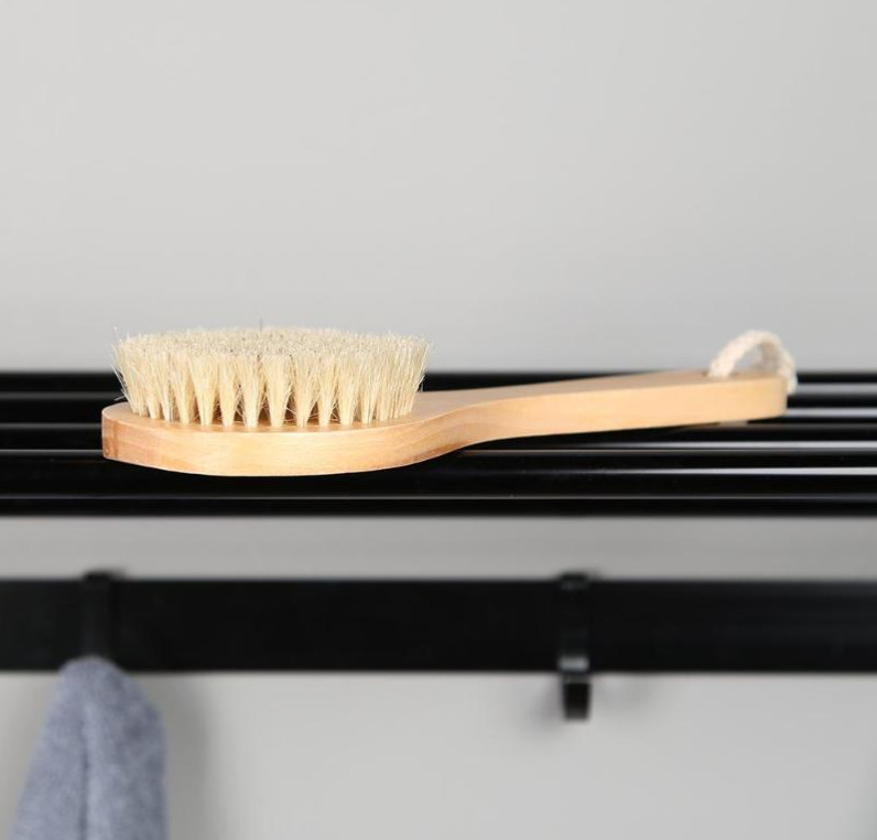 Soft Natural Bristle Bath Brush Exfoliating Wooden Body Massage Shower Brush