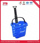 52L Plastic Shopping Basket With Handles Color Purple