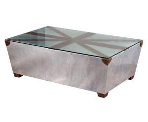 Wholesale Jack Union Aluminium Aviator Coffee Table Vintage End Table With Glass Surface from china suppliers
