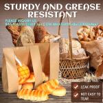 Large Bread Bags, 13.7 X 8.2 X 3.5 Inches Kraft Paper Bakery Bags With Windows