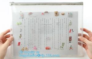 Wholesale Document Bag with Zipper Storage Holder for Papers Stationery Student Gift, Customized stand up zipper plastic bag from china suppliers
