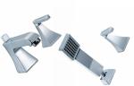 Two Handle Brass Bathroom Sink Faucets / 4 Holes Mixer Taps Ceramic Faucets HN