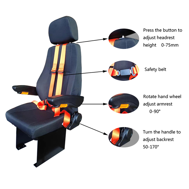 No Suspension Simulator Seat Black PU Leather Mechanical Seats