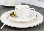 Exquisite White Porcelain Dinner Sets Tableware With Real Gold Line