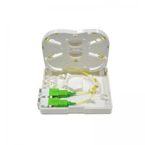 China Mini FTTH Fiber Optic Cable Termination Box 2 Ports SC/APC Adapter With Bilayer Structure on sale