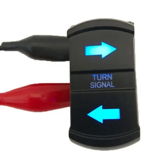 New Style Custom DIY Icon DC 12V 7Pin ON-OFF-ON LED Blue Light Turn Signal Rocker Switch For Car 4X4 Boat Trucks
