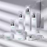 60ml 80ml 100ml White Plastic Bottle With Silver Pump Spray Skincare Set