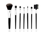 Goat Hair Travel Makeup Brush Set With Pink Pu Bag , Face Makeup Brushes