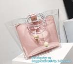 PVC transparent shopping bag, Zipper PVC Vinyl Tote Shopping Bag, PVC shopping