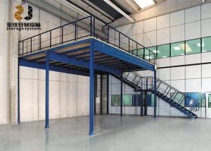 Wholesale Steel Q235 Industrial Mezzanine Floors , Powder Coating Warehouse Rivet Shelving from china suppliers