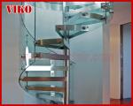 Spiral StaircaseVH43S Tread Tempered glass Aluminum Baluster Glass Handrail 304