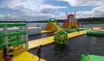 Awesome Super Large Bay Inflatable Water Park , Yellow Water Sports For Ocean