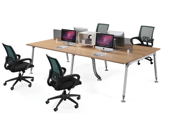 Modular Modern Office Workstations 4 Seater Design With Stainless Steel Metal