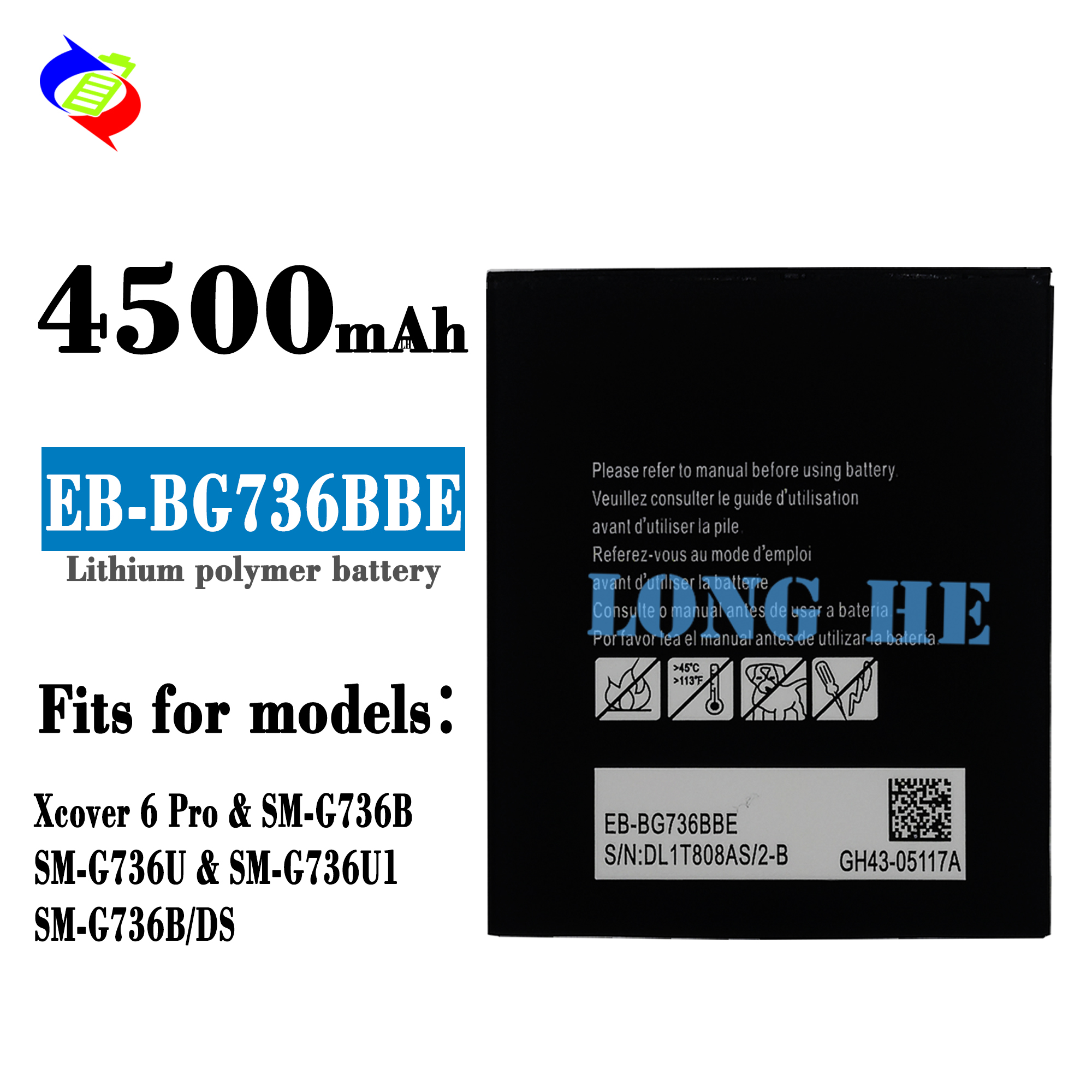 Lithium Polymer Battery EB-BG736BBE for Samsung Galaxy Xcover 6 Pro SM-g736B Original Replacement