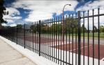 Powder coated tubular steel fence