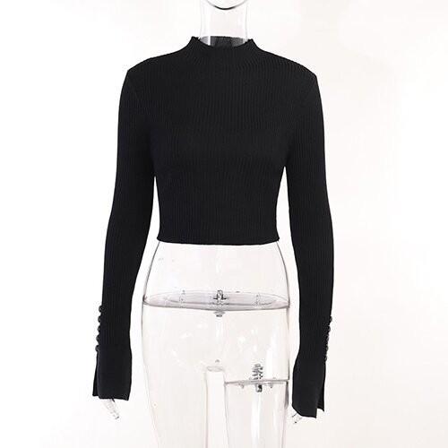OEM maufactory Pure color street sweater farbic female slim turtlenecks long