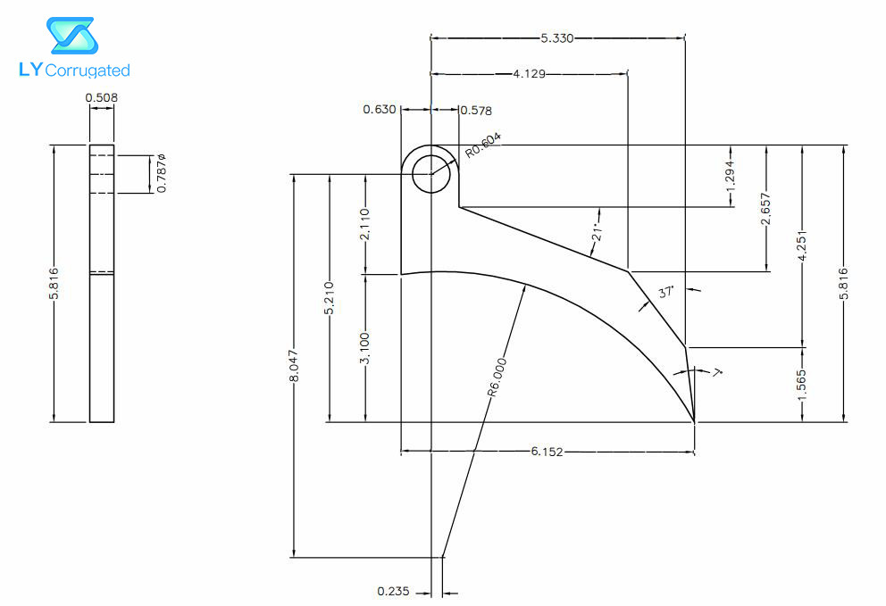 132.6*86*7.4mm Flexo Printing Machine Slotting Blades Copper Knife