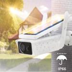 IP66 Solar Powered CCTV Camera , Rechargeable Solar Panel Outdoor Security