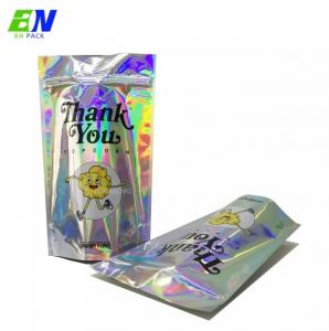 Wholesale FDA Certified Holographic Mylar Stand Pouch Snack Bags Reusable Zip Lock Bags from china suppliers