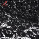 High quality Black Nylon lace fabric for evening dress