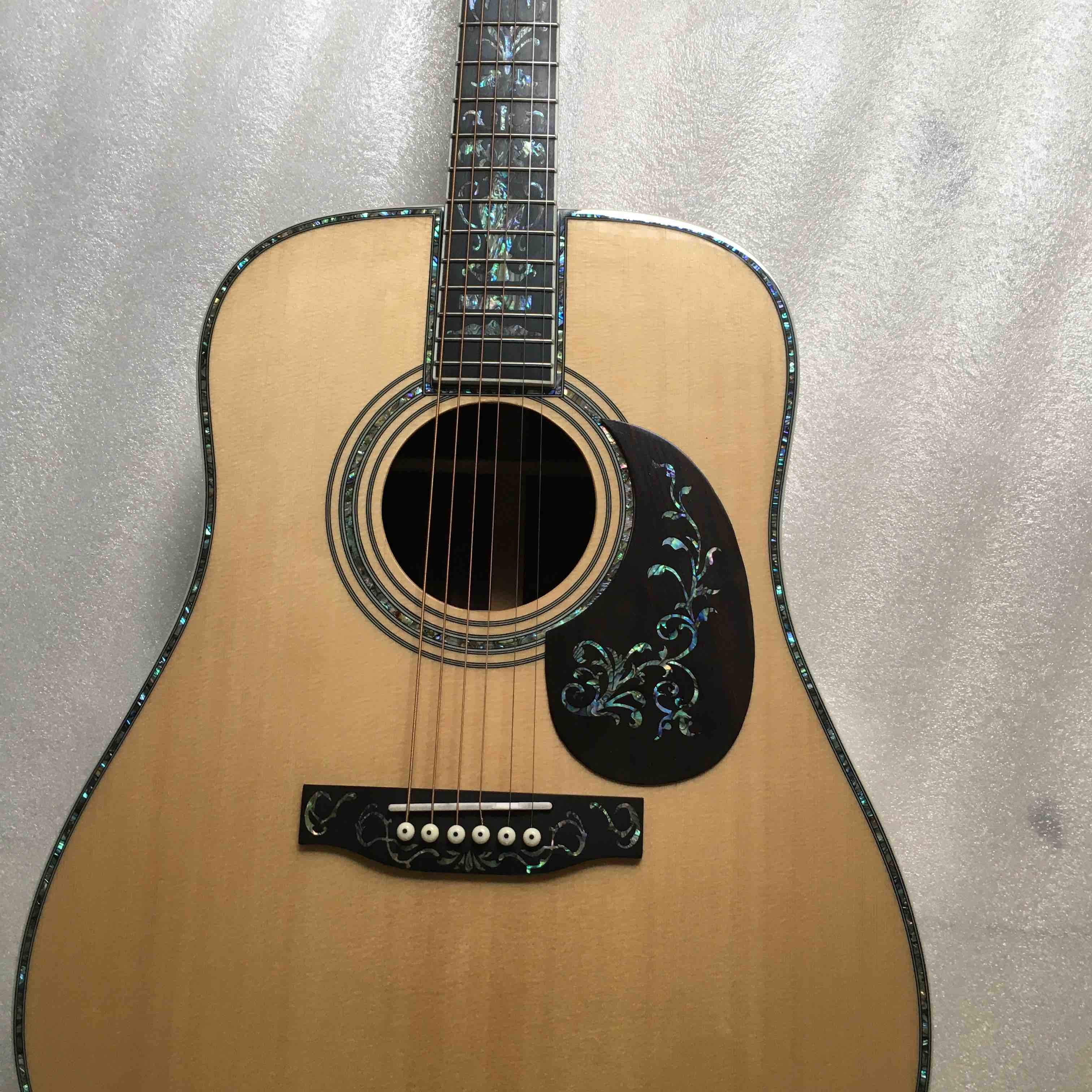 AAAA All Solid Europe Spruce Dreadnought D45AA Shape Acoustic Electric Guitar