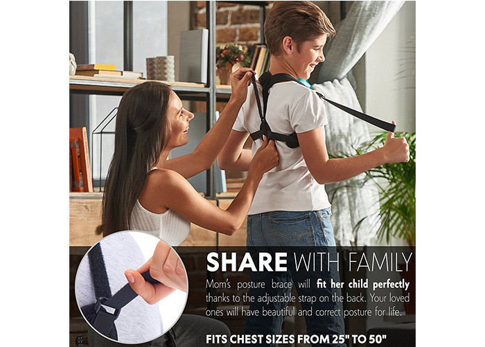 Health Care Magnetic Posture Support Corrector Fully Adjustable Dual Strap Design