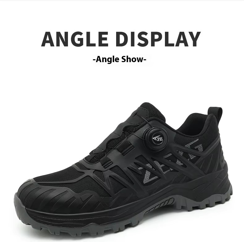 Kevlar Mid Sole Anti-stab Steel Toe BOA Rotating Buttons Safety Shoes For Industrial