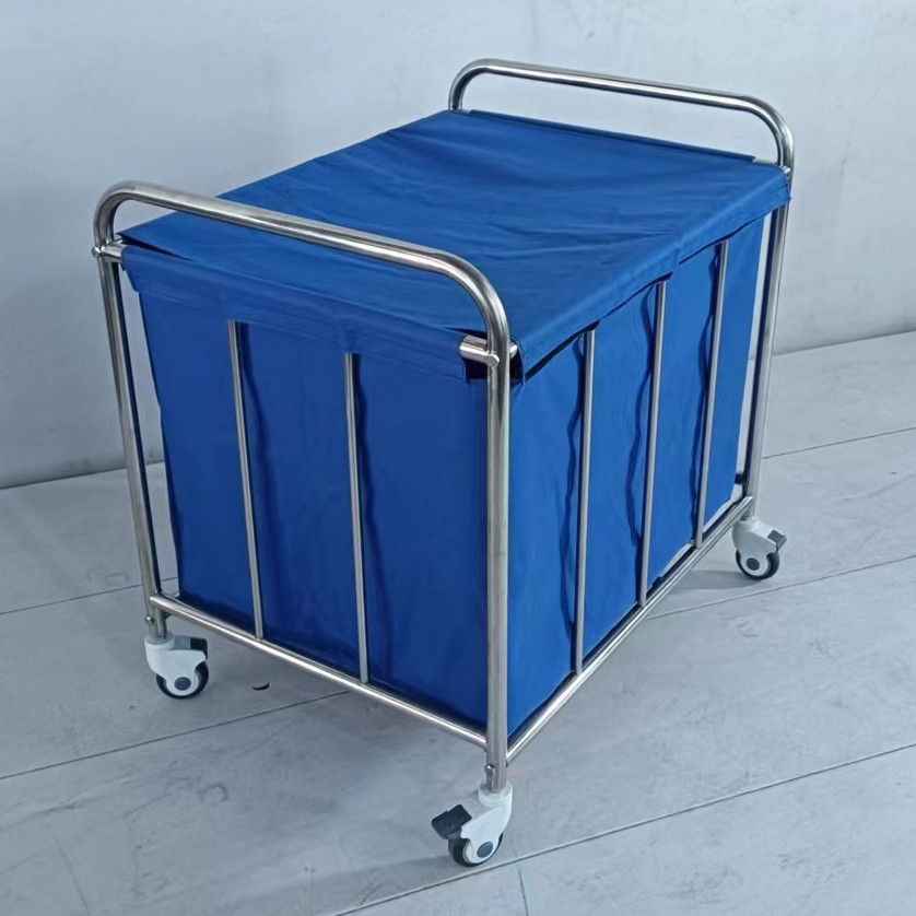 Stainless Steel Medical Waste Trolley For Hospital Morning Nursing Clothes Patient Room Cleaning