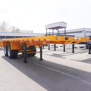 Wholesale Used and New CIMC 2 Axle Flat Bed Semi Truck Trailer for Transport 20 Ft Container for Sale from china suppliers