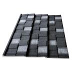 0.40mm AZ40 Black White Color Stone Shingle Roof Metal Tiles AluZinc Base Metal