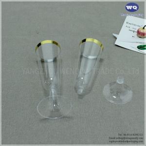 Wholesale 150ml Gold Rimmed Plastic Champagne Flutes -New Elegant Plastic Champagne Flutes With A Stunning Modern Design from china suppliers