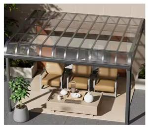 Wholesale Canopy Adjustable Outdoor Gazebo Aluminum Canopy Building Rainproof For Courtyard from china suppliers