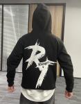 Label Men'S Acid Wash Hooded Sweatshirt For Ladies Men Girls 100% Cotton Cropped