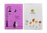 Picture Custom Daily Journal Frosted Plastic Book Cover Sparkling Purple Glitter