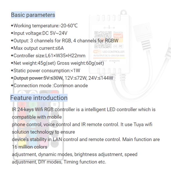 24 Key Intelligent LED Strip Smart Controller For Smart Home Control