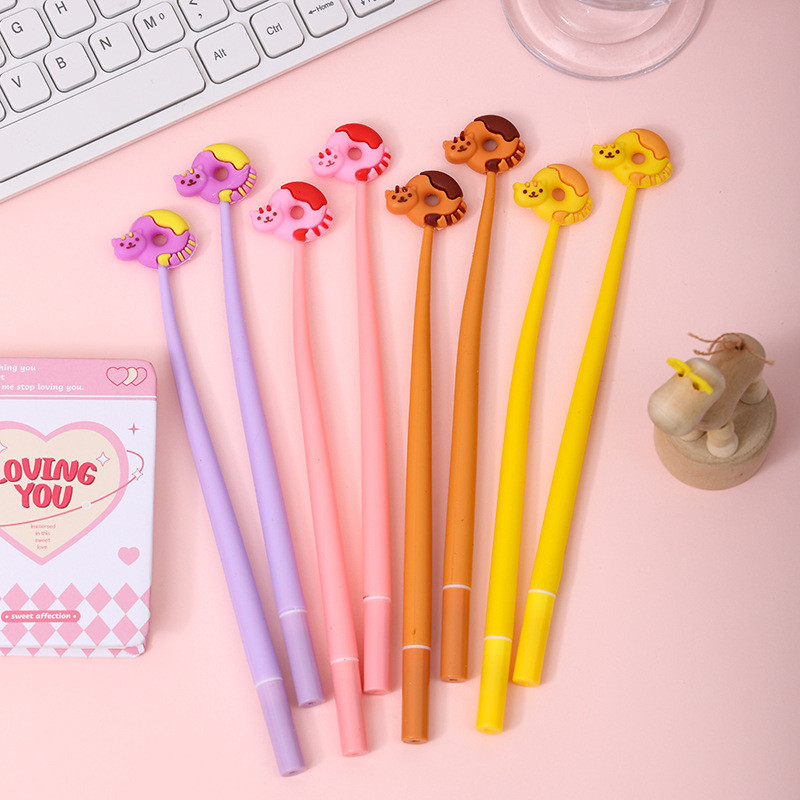 Cute Cartoon Silicone Gel Ink Pens Cartoon Animal Writing Pens 0.5 Mm Assorted Styles Pens Stationery For Office Present