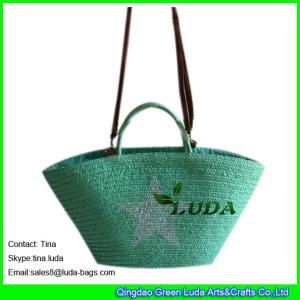 Wholesale LUDA white star painted wheat braided straw beach summer handbags from china suppliers